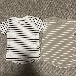 Striped Kids T-Shirts - Black & White, Tan
